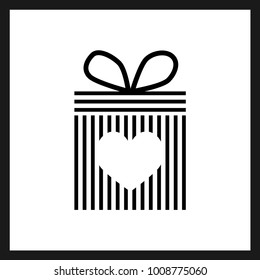 Gift box icon. vector web image.
