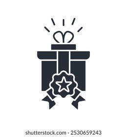 Icono de la caja de regalo. Vector. Movimiento editable. signo de estilo lineal para uso Diseño web, logotipo. Ilustración de símbolo.