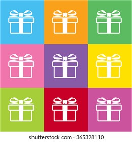 Gift box icon for web and mobile