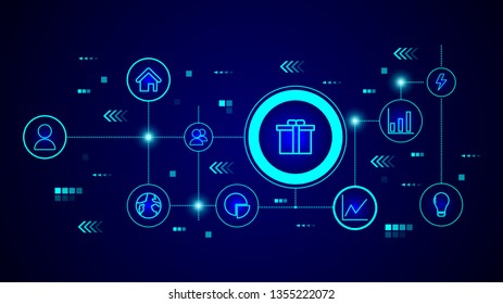 gift box icon. From web set