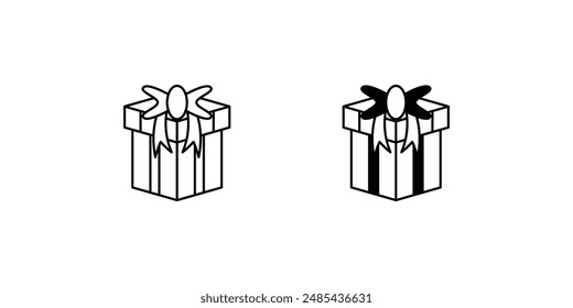 Geschenkbox-Symbol mit weißem Hintergrund Vektorgrafik Stock Illustration