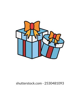Icono de caja de regalo con fondo blanco Vector Ilustración de stock