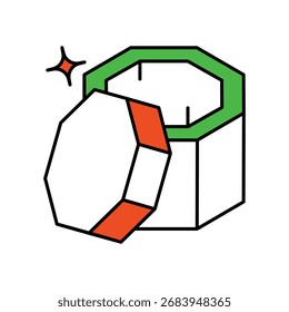 Geschenkbox-Symbol mit weißem Hintergrund, Vektorgrafik