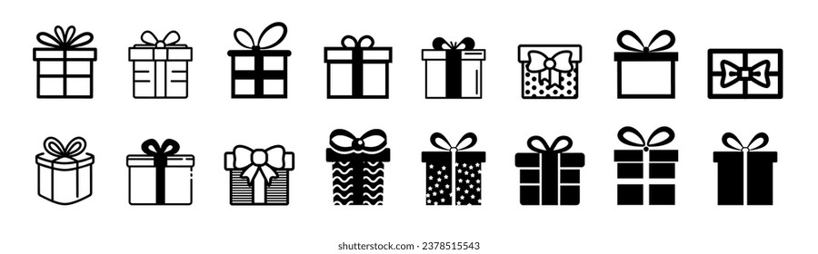 Gift box icon. Gift wrapping symbol. Surprising gift box signs. Christmas gift icon illustration vector symbol