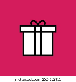 Gift box icon. Gift wrapping symbol. Surprising gift box signs, vector illustration