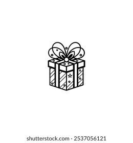 Gift box icon. Gift wrapping symbol. Surprising gift box signs, vector illustration