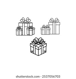 Gift box icon. Gift wrapping symbol. Surprising gift box signs, vector illustration