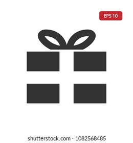 Gift box icon-present package vector,celebration sign isolated on white background,simple celebrate illustration for graphic design,web and mobile platforms.