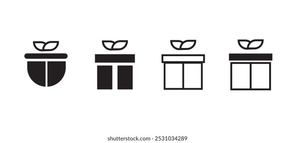 Gift Box Icons Design – Vector Symbols of Surprise Present with Simple, Linear Elements for Christmas, Eid , Diwali and Other Festivals.