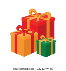 The gift box icons in different sizes isolated on white background, cool for logo