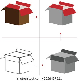 Gift box icons in men and box Flat style. Gift boxes with stock and feel icons Set. Gift box flat line silhouette set background design.
