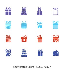 Gift box icons on white background. Vector illustration.
