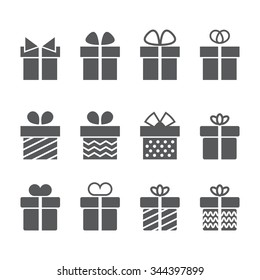 Gift box icons on white background