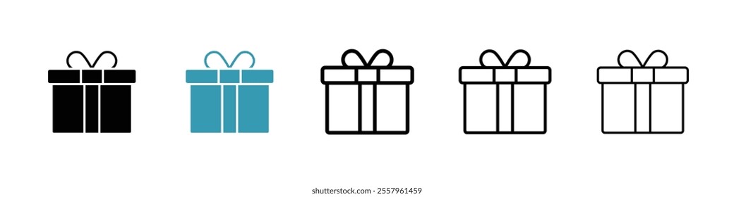 Gift box icons pack in black and blue.