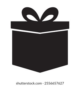 Gift box icons with ribbon vector silhouette design. Vector flat graphic design illustration.