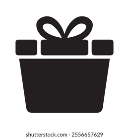 Gift box icons with ribbon vector silhouette design. Vector flat graphic design illustration.