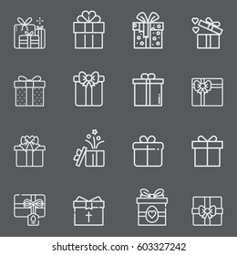 gift box icons set
