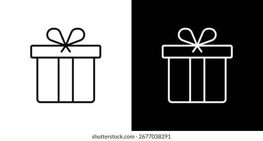 Iconos de caja de regalo. Iconos de arte de línea de trazo