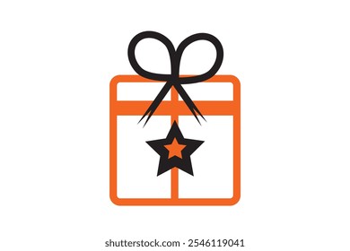 Gift box icons in Trendy Flat style. Gift boxes with ribbon icons Set. Gift box flat line silhouette set.