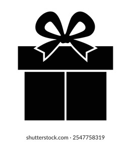 Gift box icons in Trendy Flat style. Gift boxes with ribbon icons Set. Gift box flat line silhouette set.
