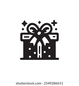 Gift box icons in Trendy Flat style. Gift boxes with ribbon icons. Gift box flat line silhouette.