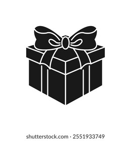 Gift box icons in Trendy Flat style. Gift boxes with ribbon icons. Gift box flat line silhouette