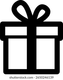Iconos de la caja de regalo en estilo plano de moda. Cajas de regalo con iconos de cinta. Conjunto de silueta de línea plana de caja de regalo