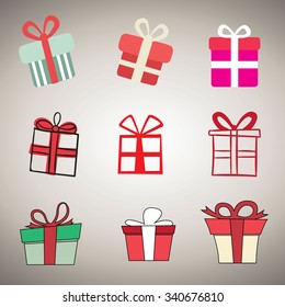 Gift box icons Vector illustration.