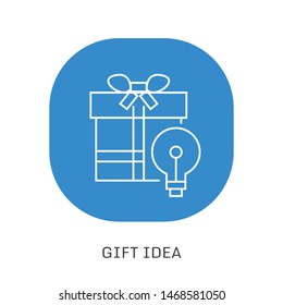 Gift box with idea symbol. Gradient design elements. 