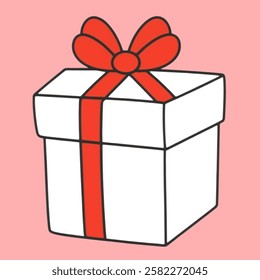 A gift box, ideal for celebration, gifting, and holiday themed designs.