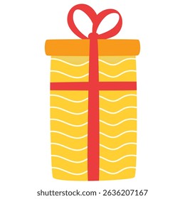 Gift box illustration for birthday, christmas, surprise decoration. Vector isolated.	