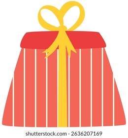Gift box illustration for birthday, christmas, surprise decoration. Vector isolated.	