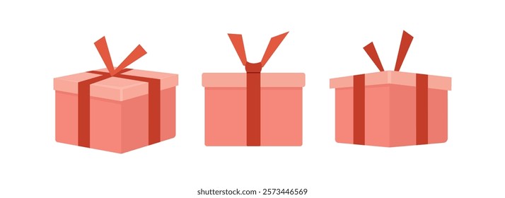 Gift box illustration. Box collection. Present. Gift. Anniversary gift. Birthday gift. Valentine gifts.