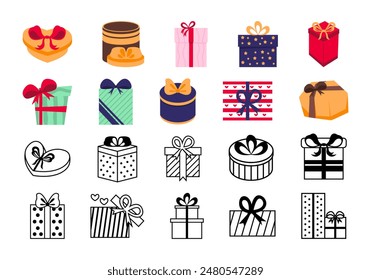 Geschenkbox-Illustrationselement-Set