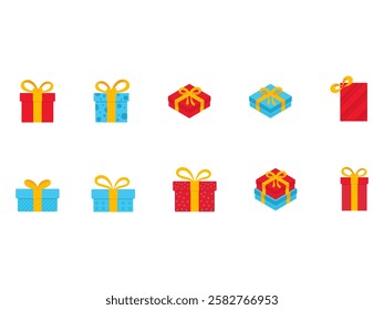 Gift Box Illustration Element Set