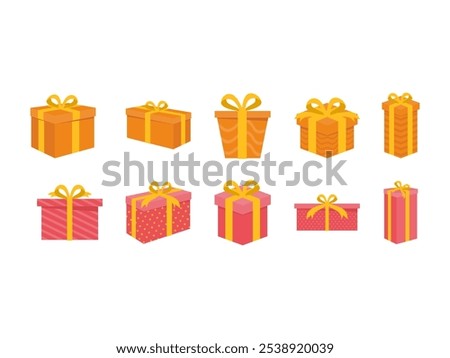 Gift Box Illustration Element Set 