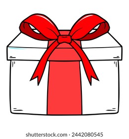 Gift box illustration hand drawn isolated vector