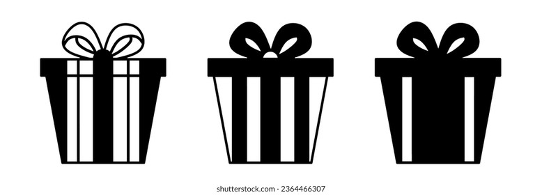 Gift box illustration. Gift box icon vector set. Design for business. Stock vector.