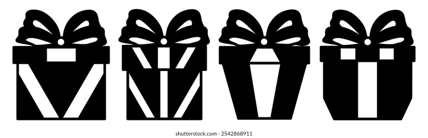 Gift box illustration. Gift box icon vector set. Design for business. Stock vector.