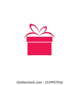 Gift box illustration logo design vector template