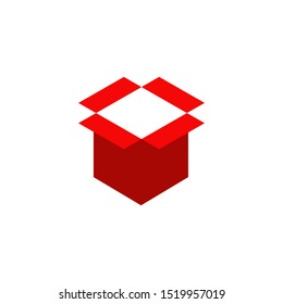 Gift box illustration logo design vector template