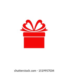 Gift box illustration logo design vector template