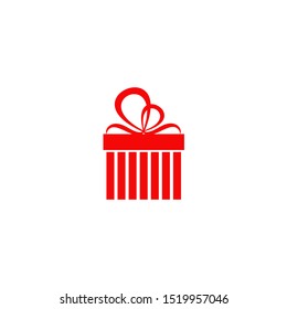 Gift box illustration logo design vector template