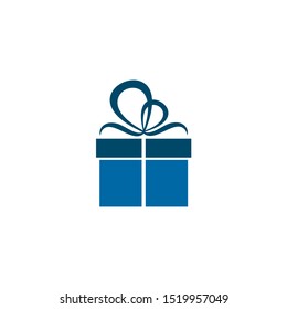 Gift box illustration logo design vector template