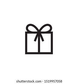 Gift box illustration logo design vector template