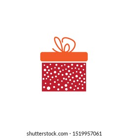 Gift box illustration logo design vector template