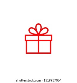 Gift box illustration logo design vector template