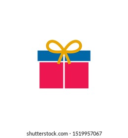 Gift box illustration logo design vector template