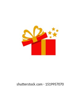 Gift box illustration logo design vector template