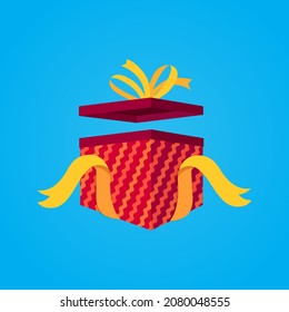 Gift Box illustration with ribbon illustration on isolated background design
